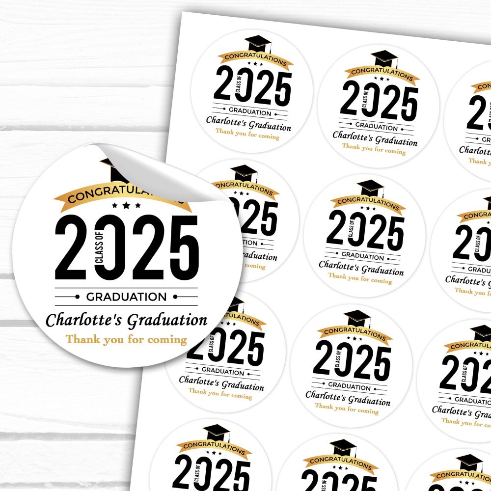 Class of 2025 Personalised Graduation Stickers