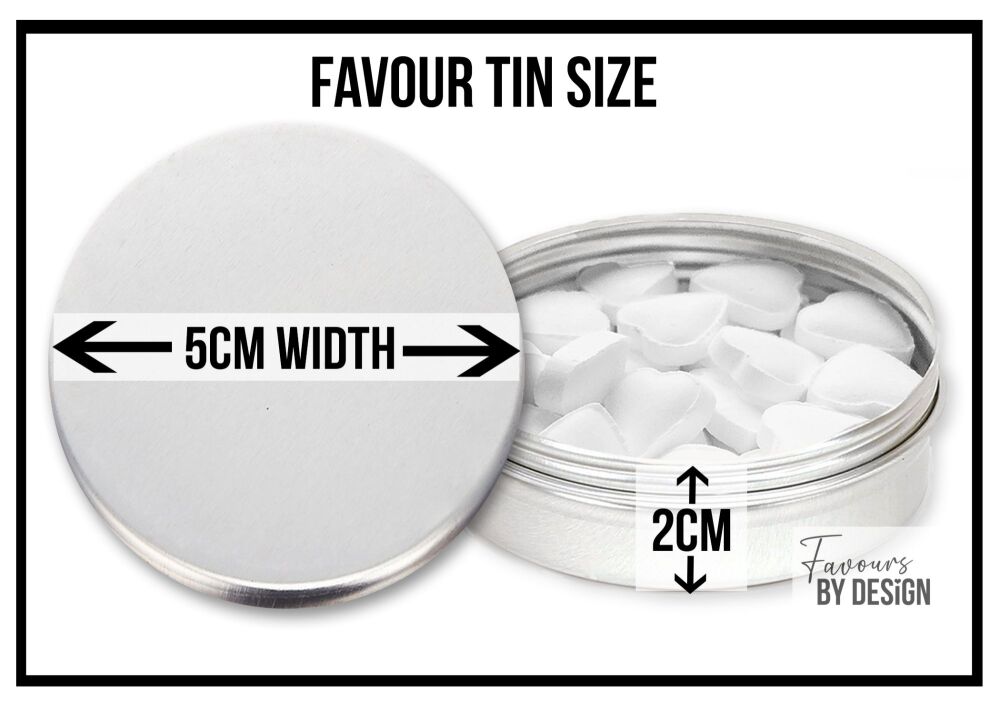 Lilac Floral Silver Frame Personalised Wedding Favours Mints Tins x1