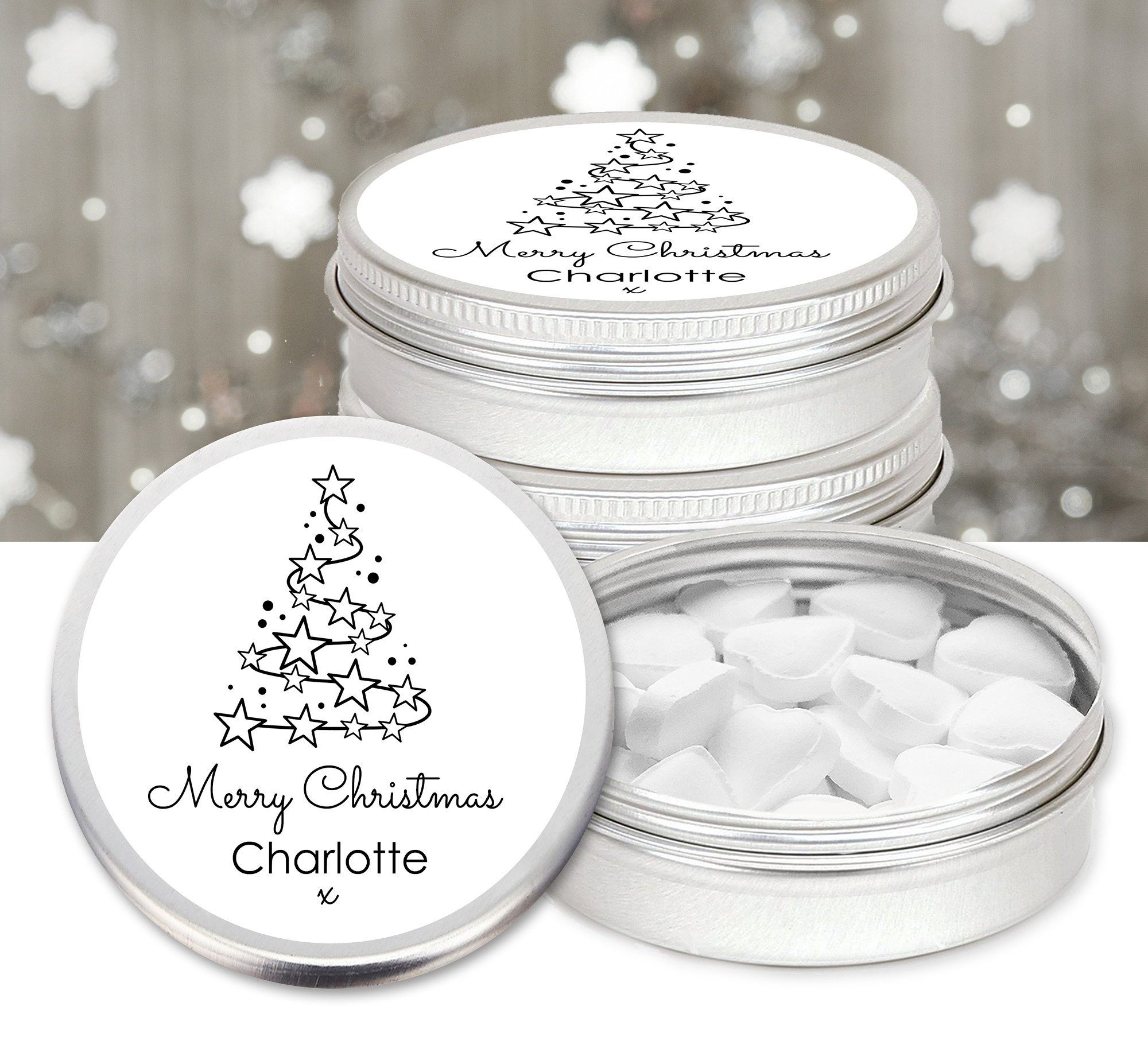 Christmas Mint Tins Table Favours Hamper Stocking Fillers
