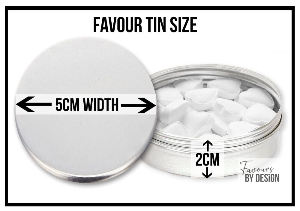 Personalised Baby Shower Party Favours Mints Tins Toile De Jour Blue x1