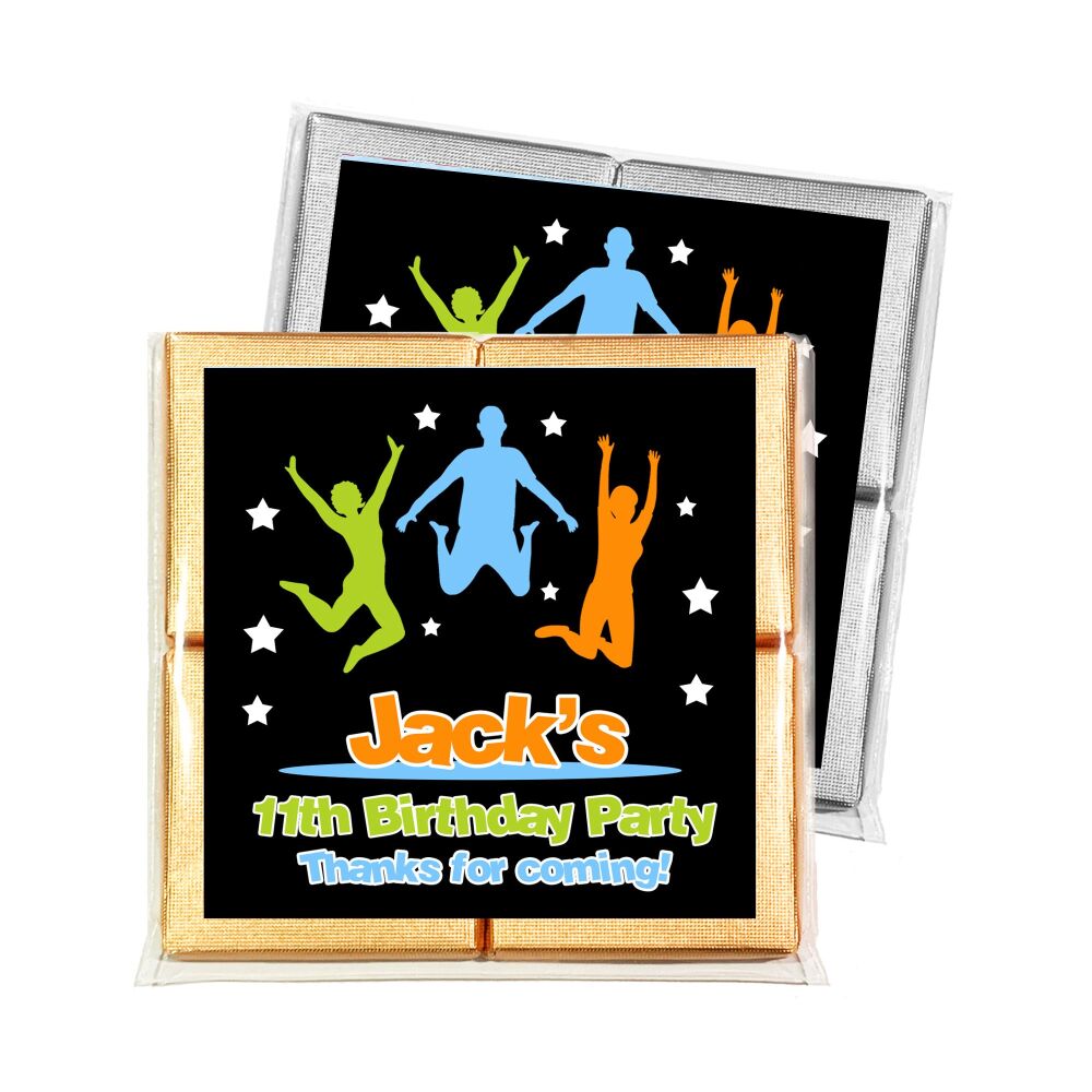 Children's Party Chocolates Personalised Favours Jump Trampoline x1