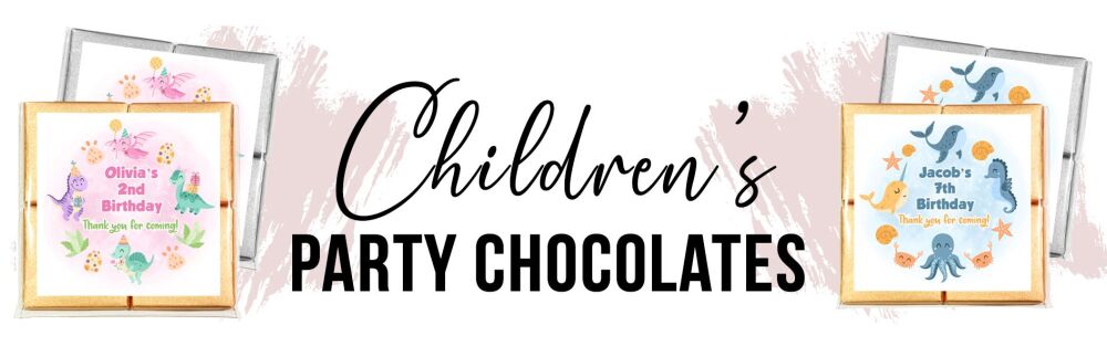 birthday party chocolates favours banner