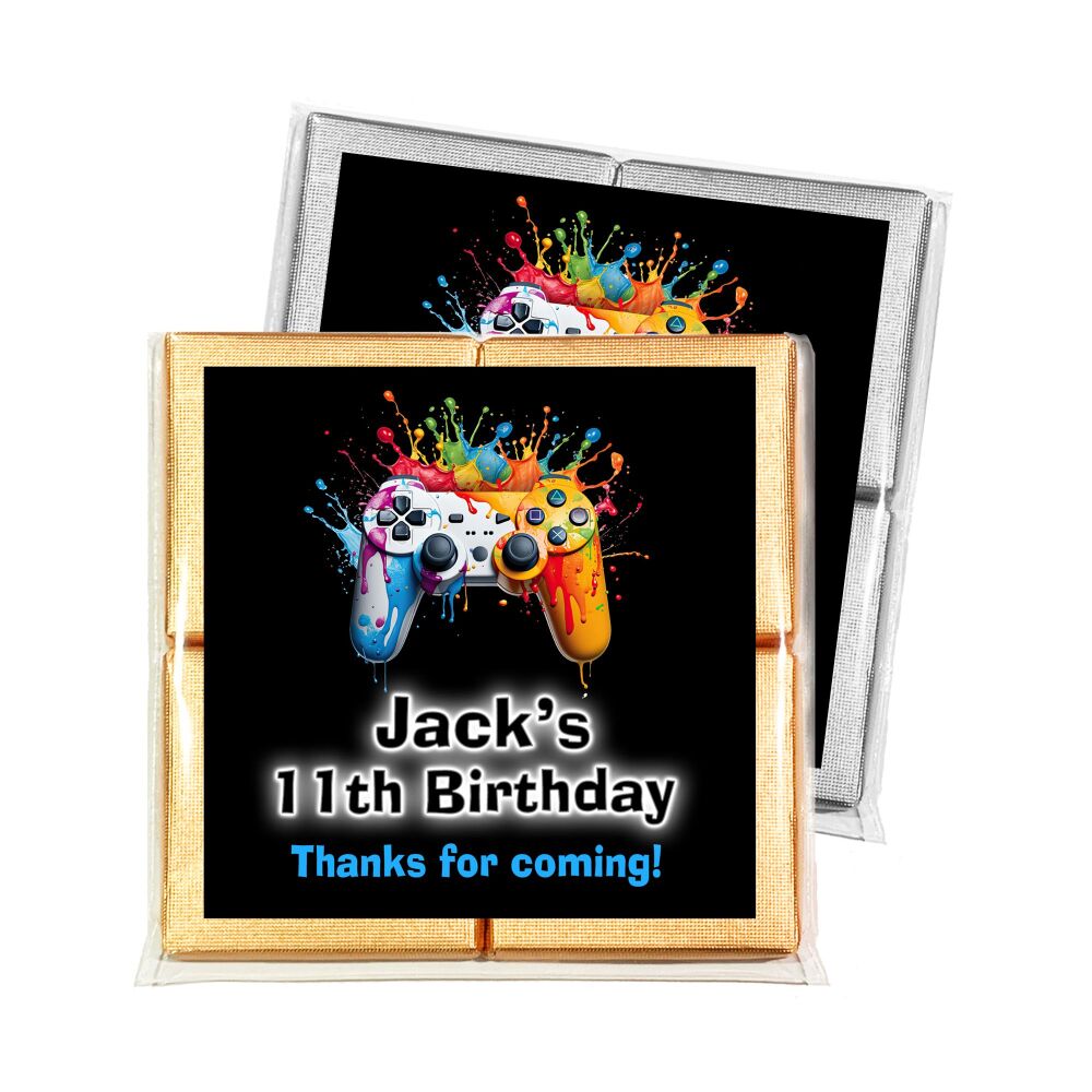 Children's Party Chocolates Personalised Gaming PlayStation x1
