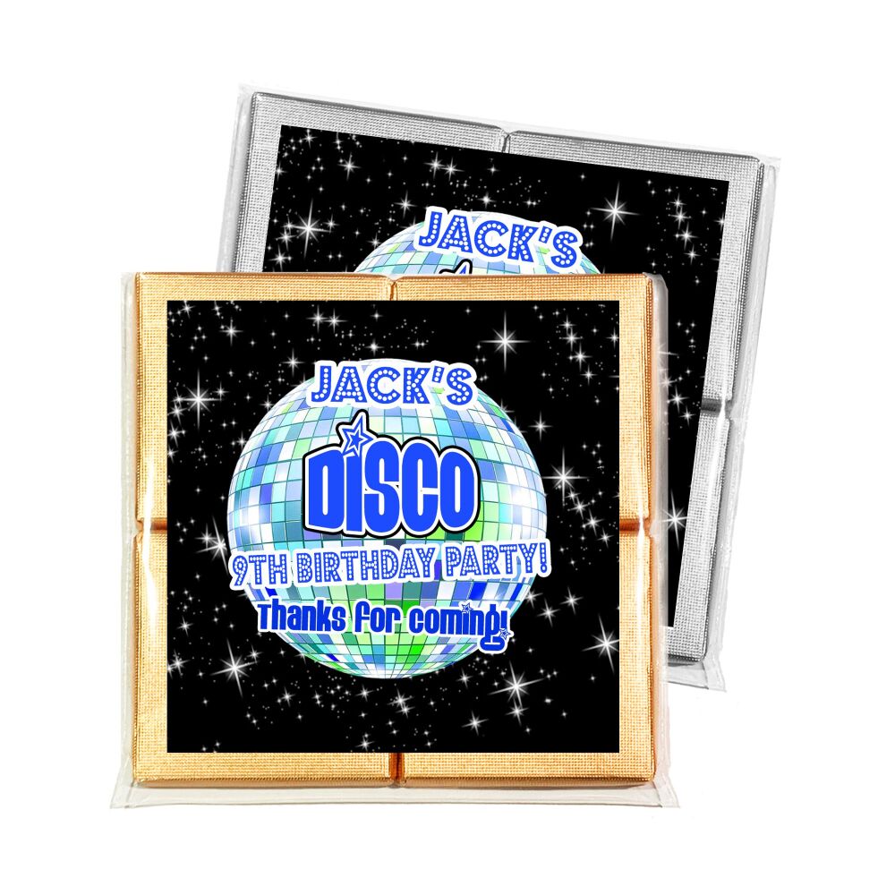 Children's Party Chocolates Personalised Favours Boys Disco Ball x1
