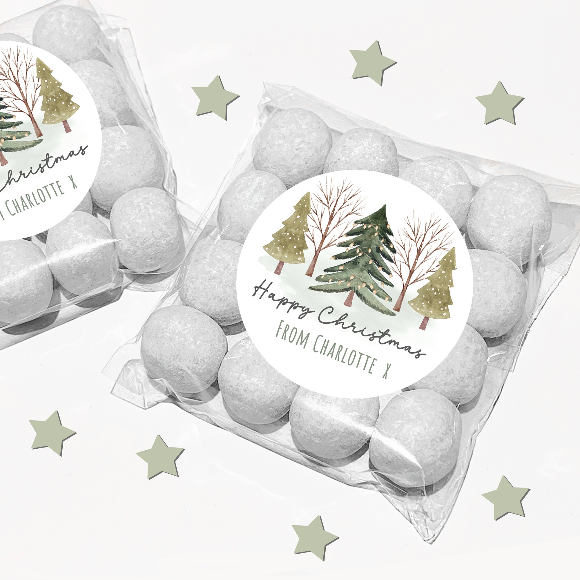 Personalised Christmas Table Favours Sweet Bags