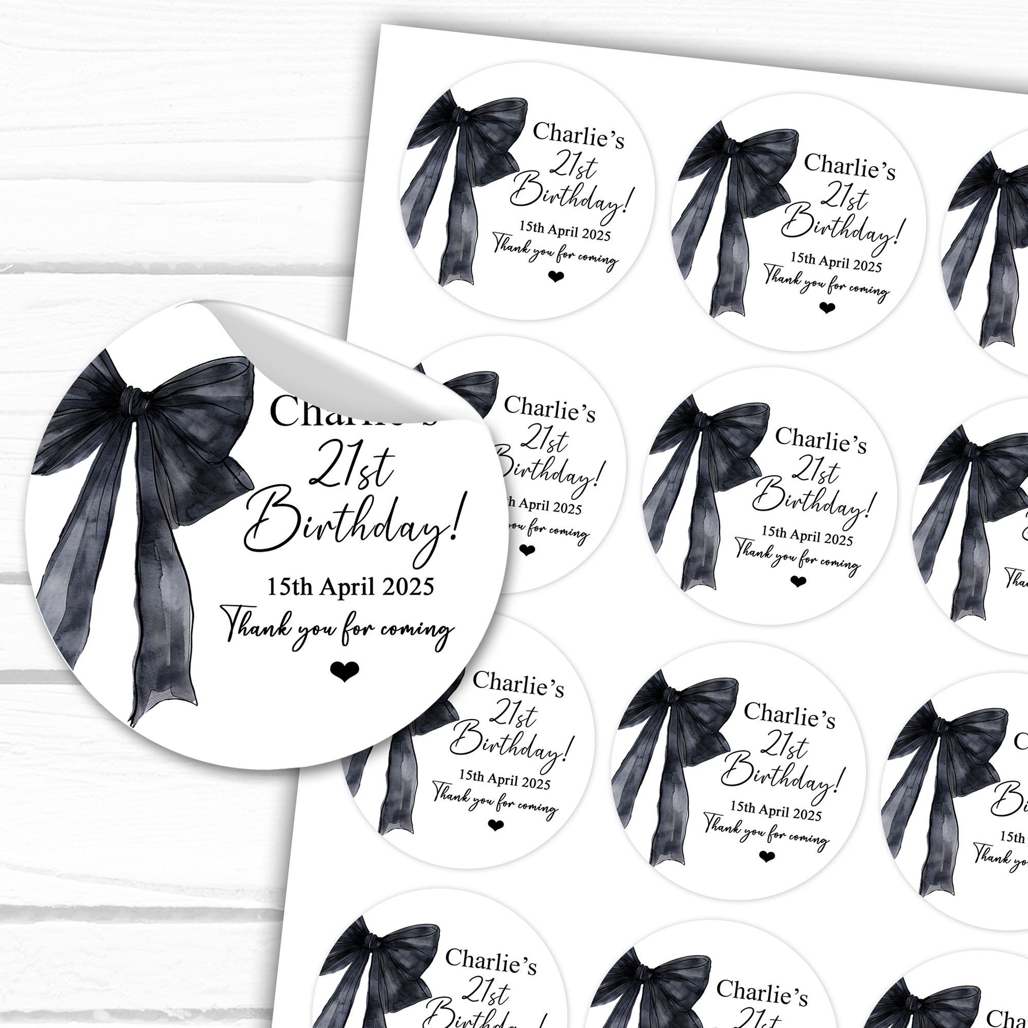 Personalised stickers adult birthday
