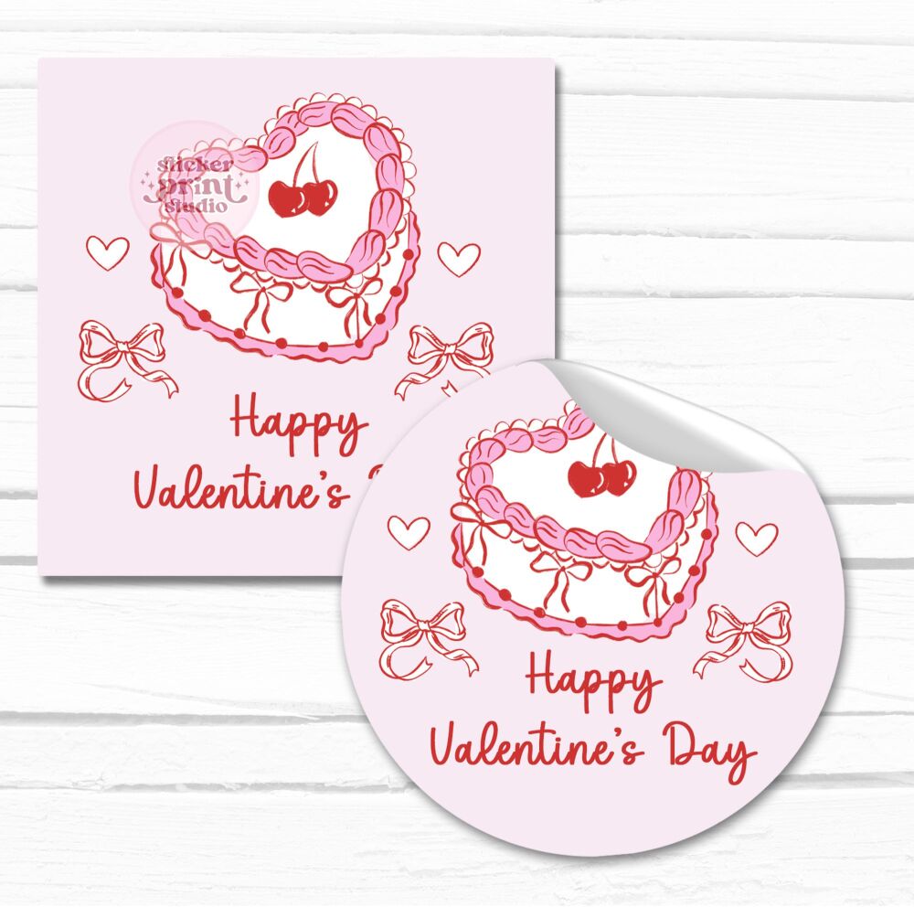 Happy Valentines Day Stickers Cake Baking Labels