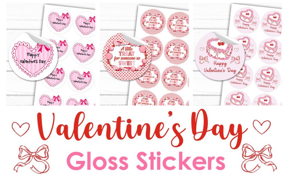 valentines day stickers printed labels