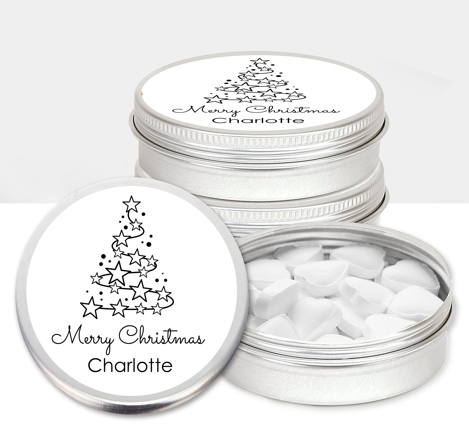 Personalised Christmas Table Favours Mint Tins