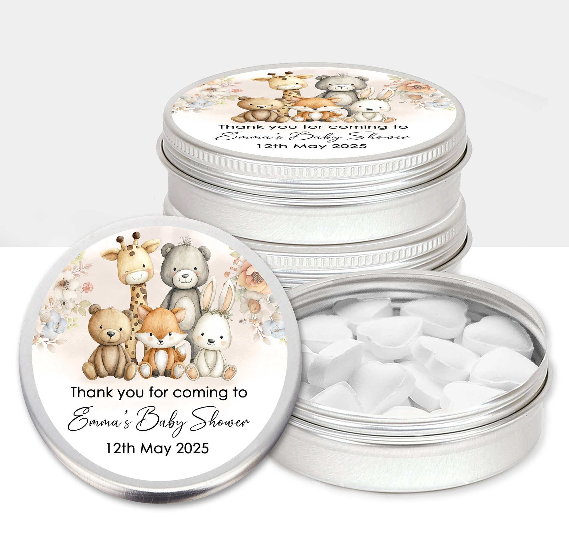 Personalised Baby Shower Party Favours Mint Tins