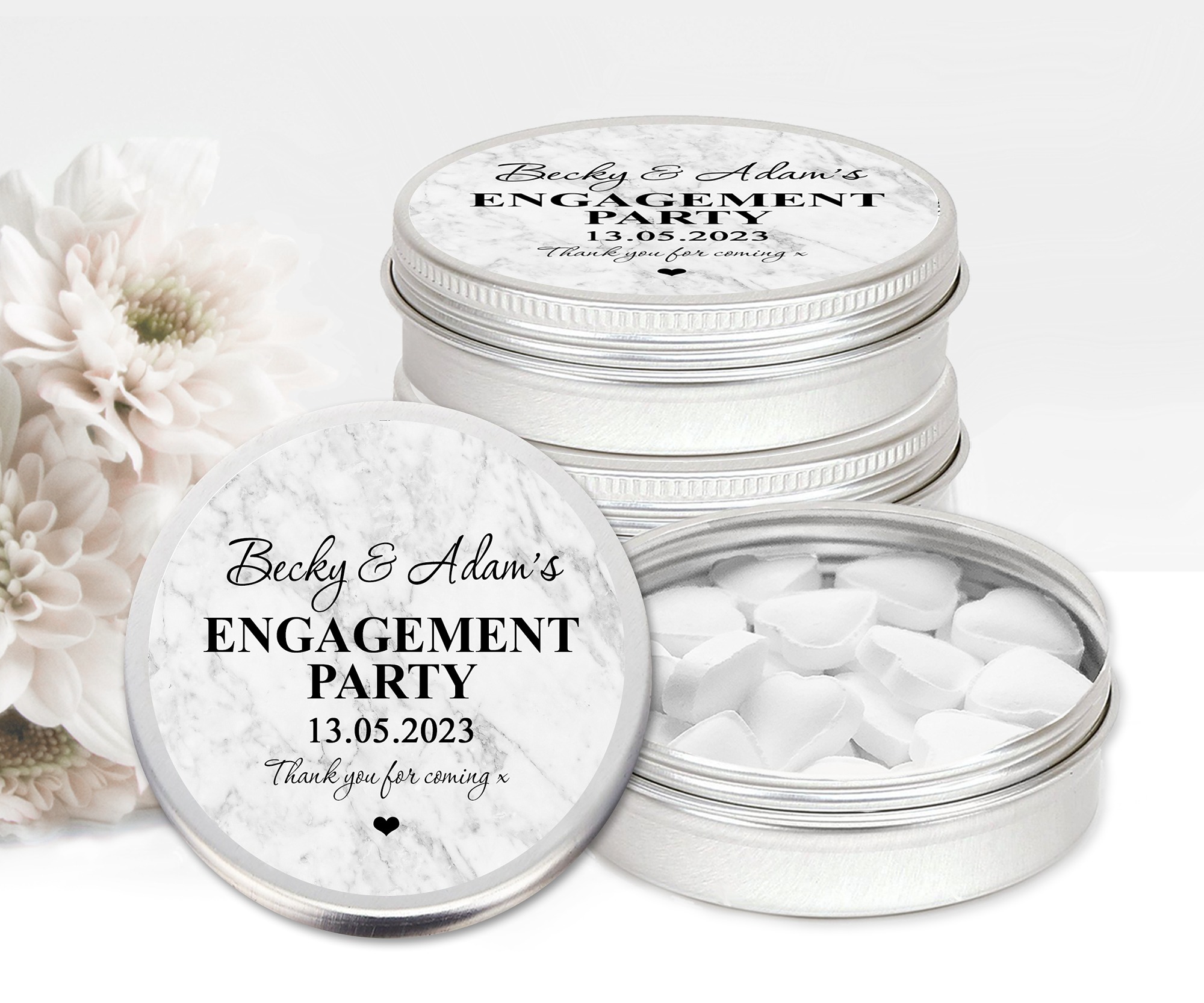Personalised Engagement Party Favours Mint Tins