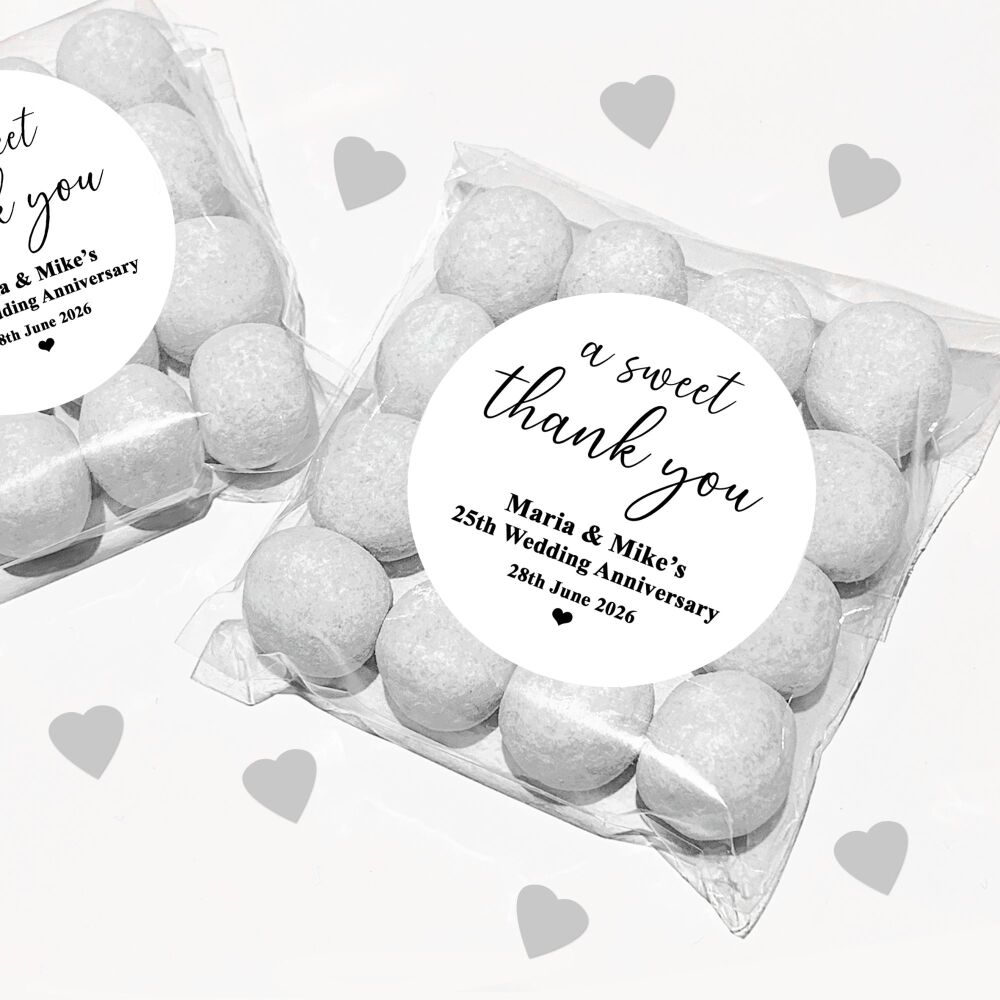 A Sweet Thank You Wedding Anniversary Favour Bags DIY Kits x12