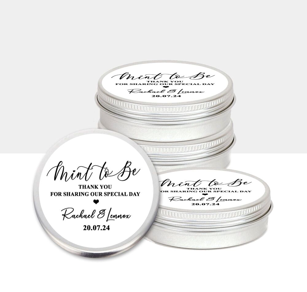 Wedding Mint Tins Favours | Mint To Be Black and White x1