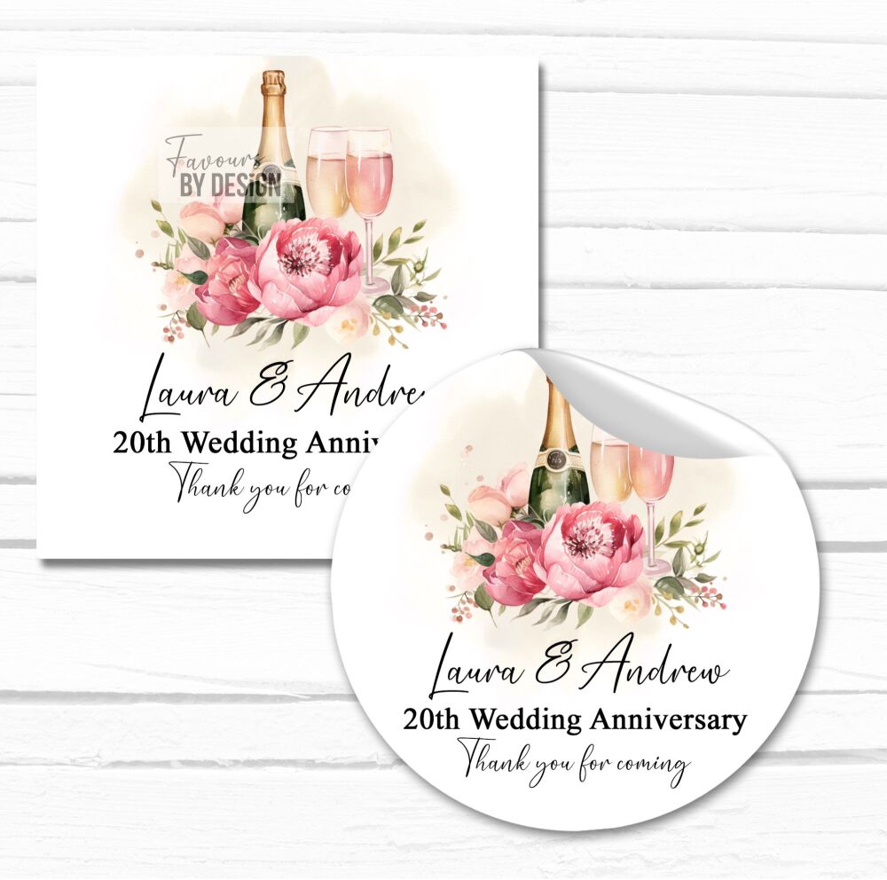 Wedding Anniversary Personalised Favour Stickers
