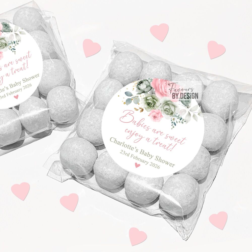 Babies Are Sweet Pink Baby Shower Party Favour Bags Kits x12