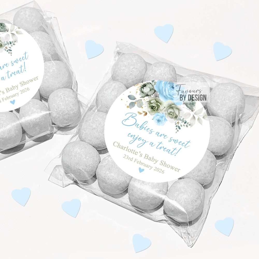 Babies Are Sweet Blue Baby Shower Party Favour Bags Kits x12