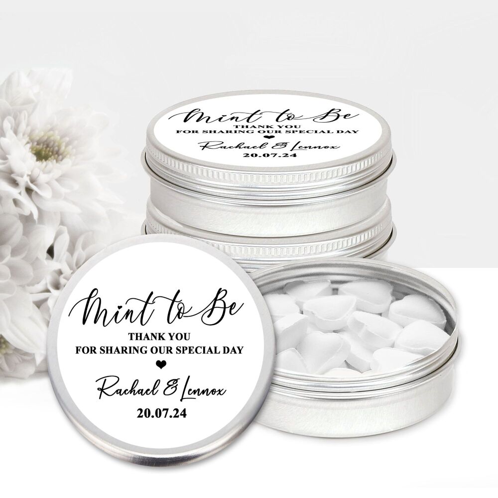 Wedding Mint Tins Favours | Mint To Be Black and White x1