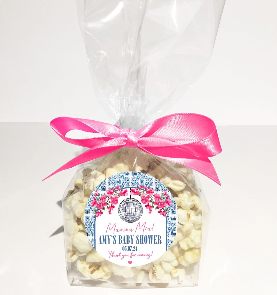 Mamma Mia Baby Shower Popcorn Favours Bags Kits DIY x1