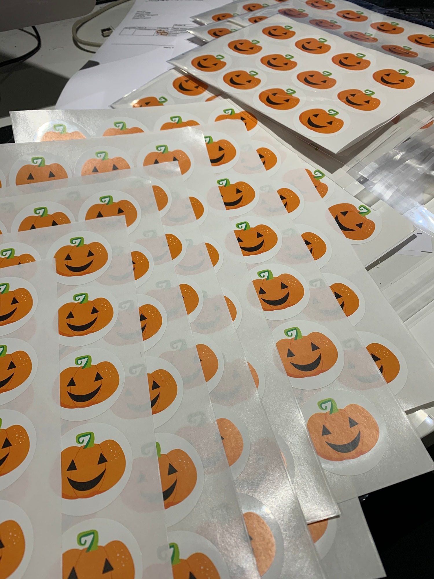 halloween pumpkin face stickers