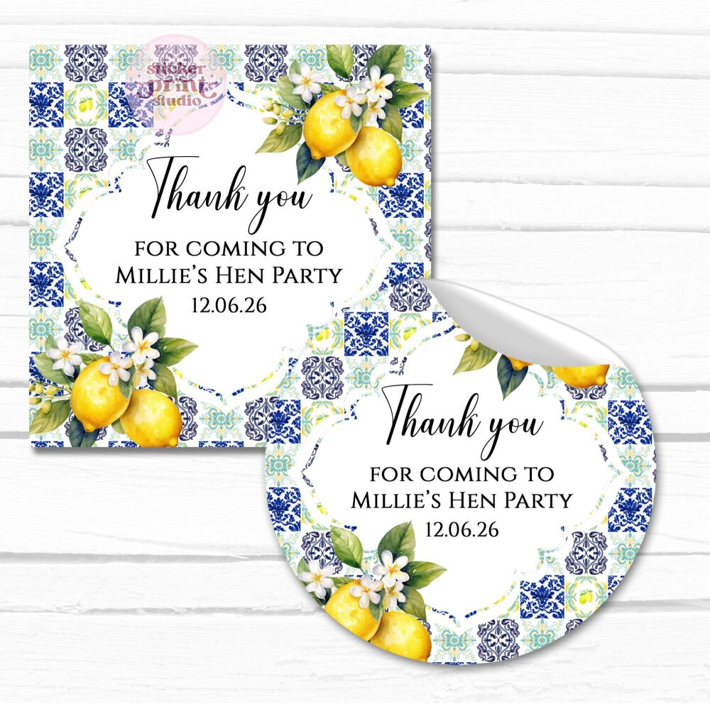 Amalfi Coast Stickers Lemon Theme A4 sheet x1