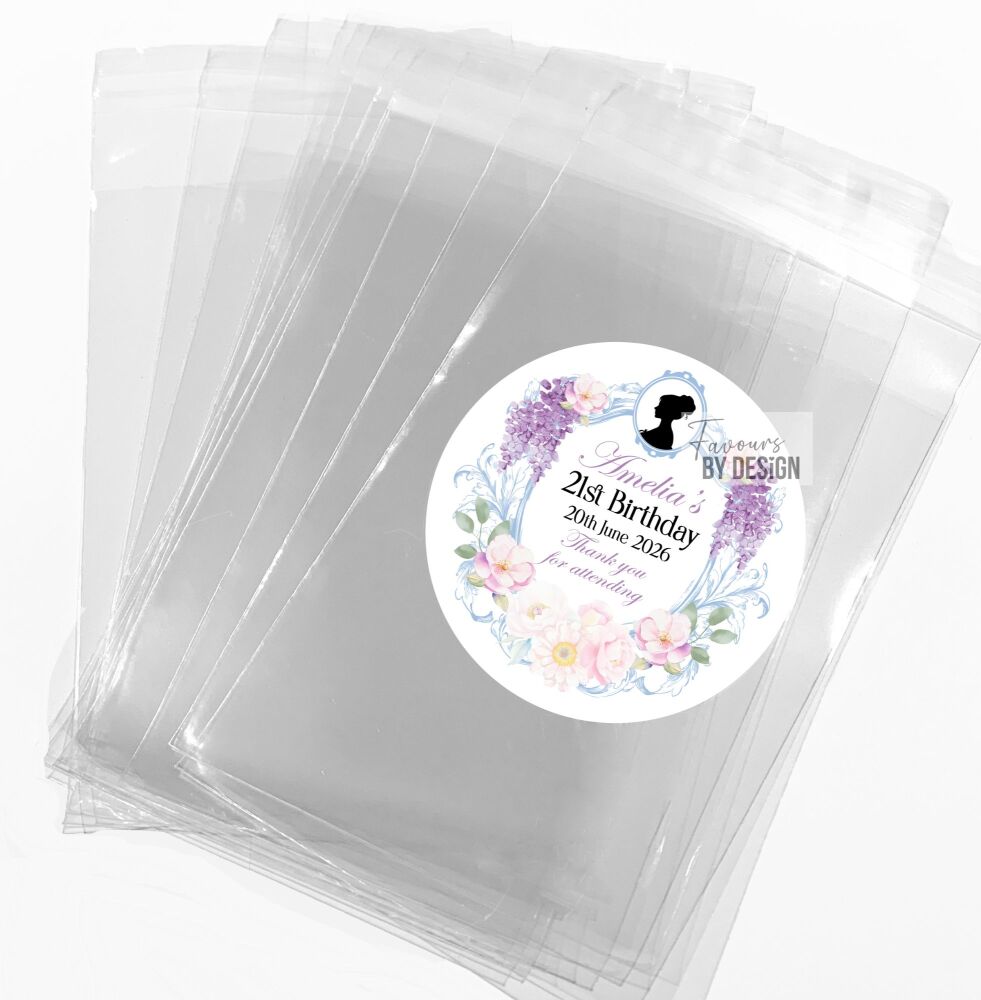 Bridgerton Birthday Favours Sweets Bags and Stickers Kits x1