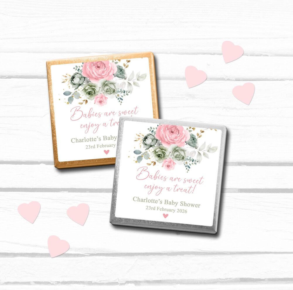 Pink Babies Are Sweet Baby Shower Party Chocolates Favours x10