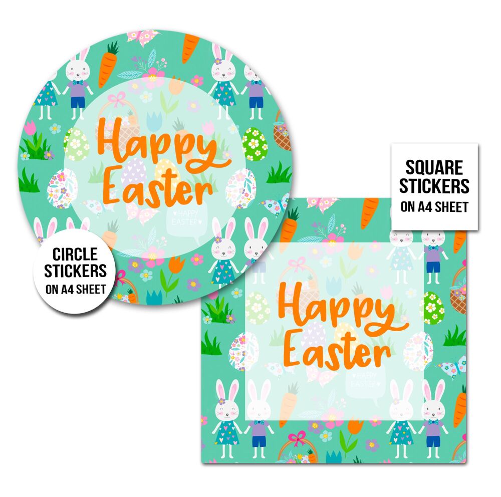 Happy Easter Stickers Egg Hunt Garden A4 Sheet x1