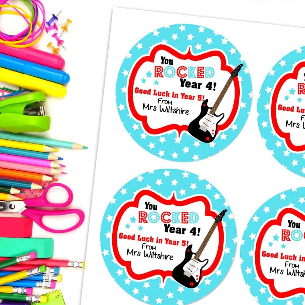 End of School Personalised Stickers You Rocked A4 Sheet x1