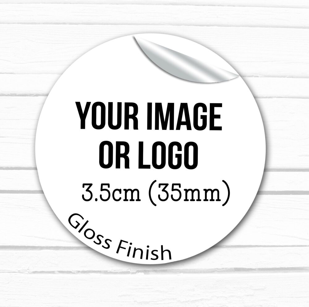 3.5cm Circle Custom Stickers Own Image Labels x 1 A4 Sheet