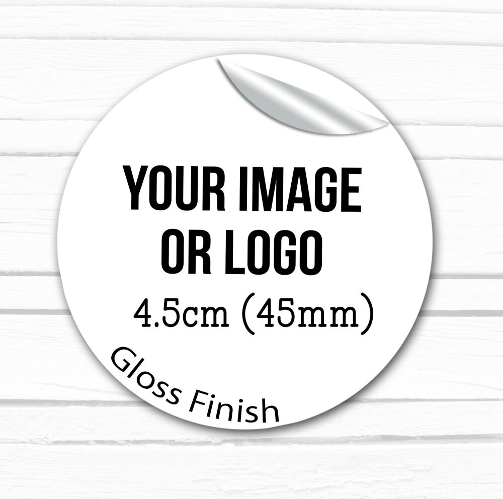 4.5cm Circle Custom Stickers Own Image Labels x 1 A4 Sheet