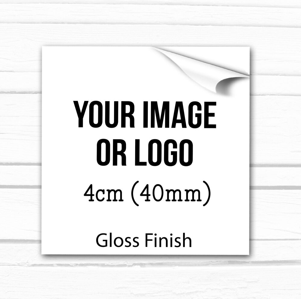 4cm Square Custom Stickers Own Image Labels x 1 A4 Sheet