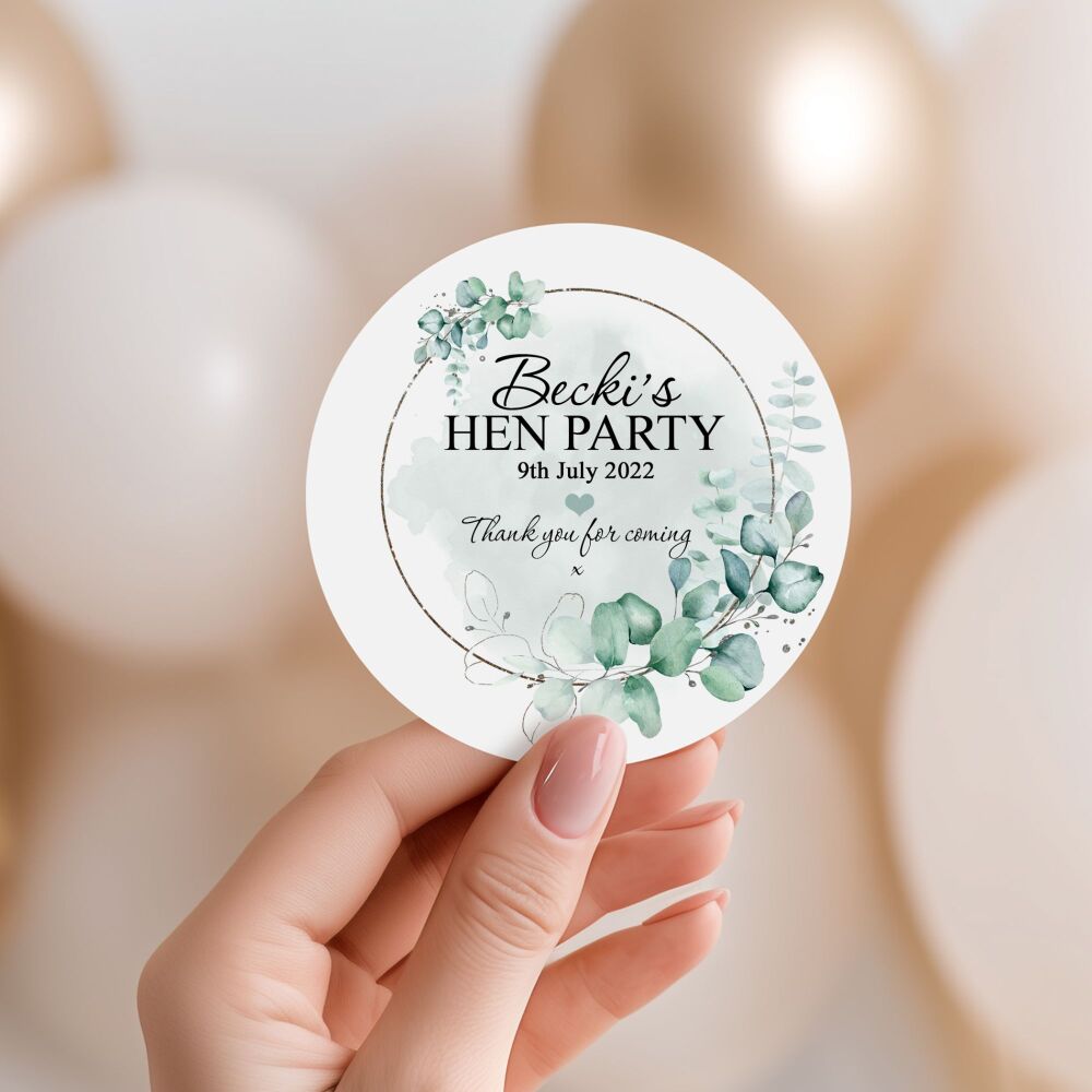 Hen Do Stickers Botanicals Silver Frame