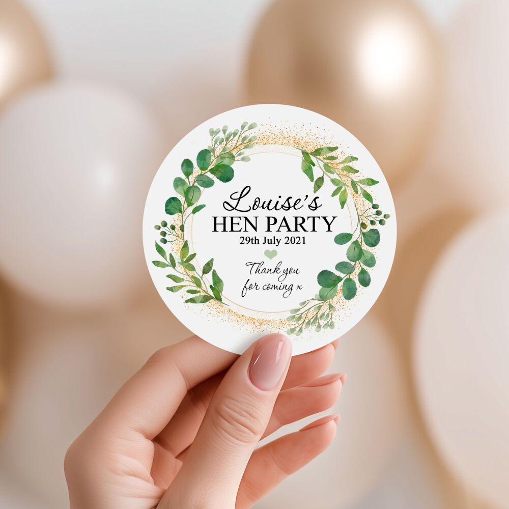 Hen Party Stickers Botanicals Gold Dust
