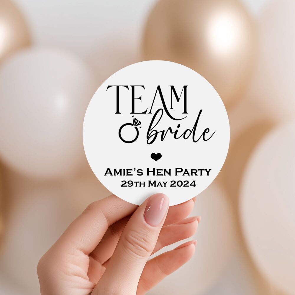 Team Tribe Personalised hen party stickers