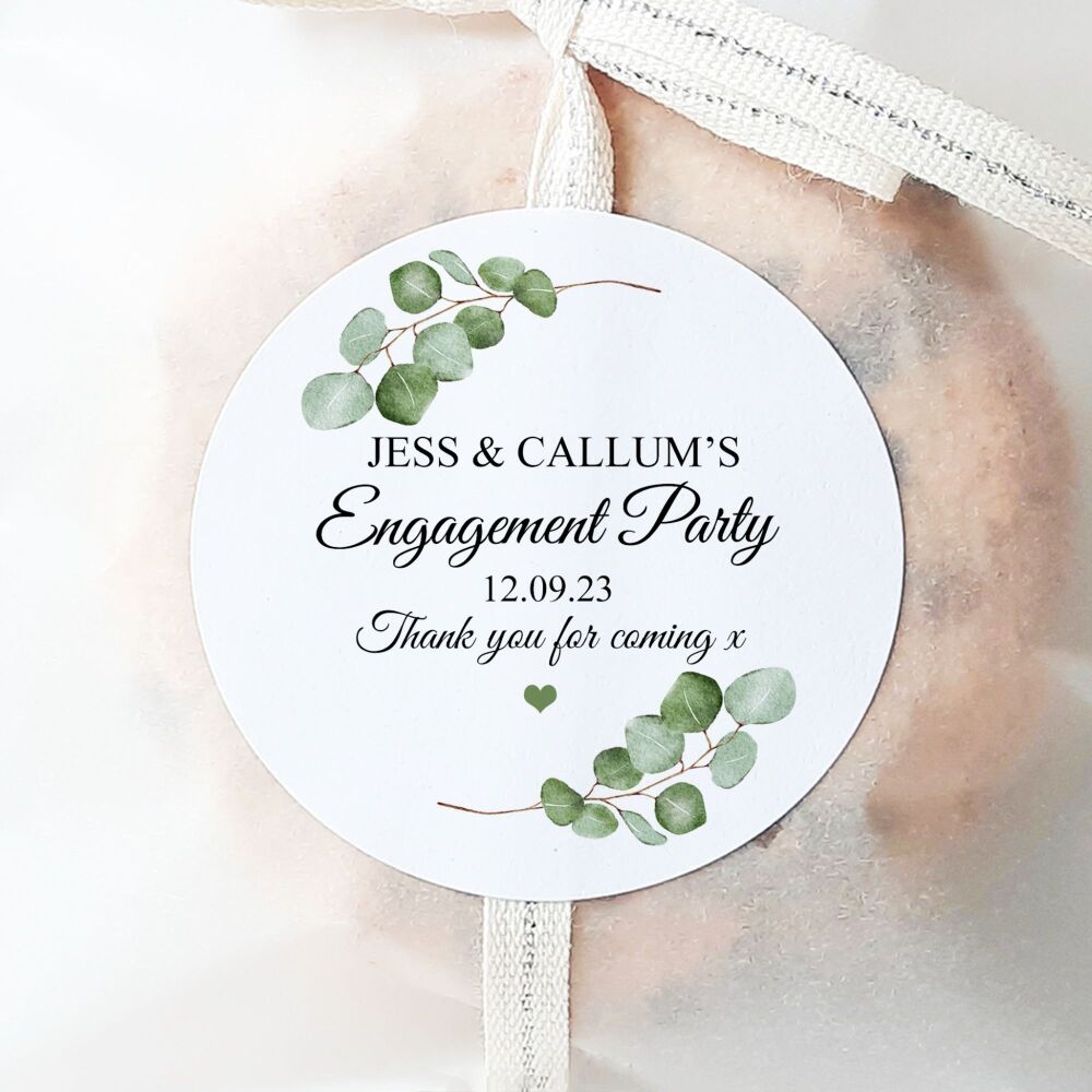 Personalised Stickers Engagement Party Eucalyptus Branches