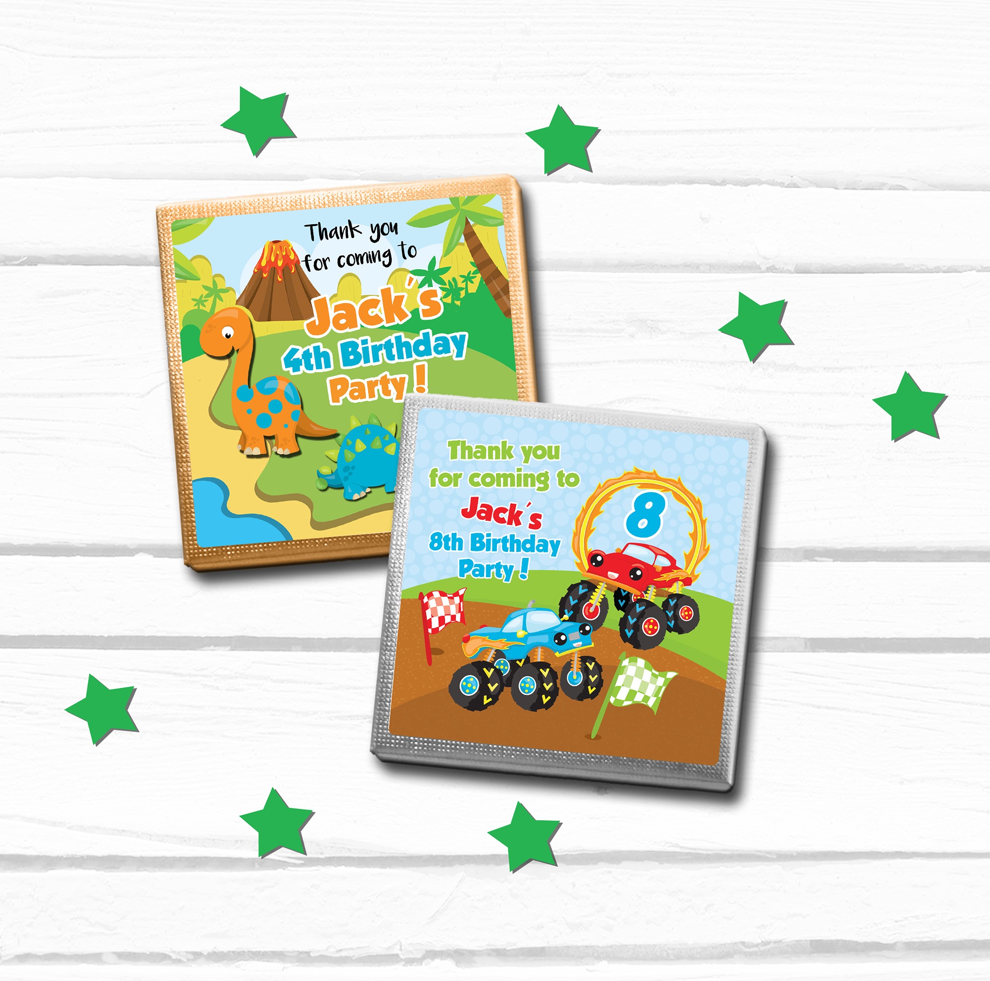 Personalised chocolates for children's birthdays.