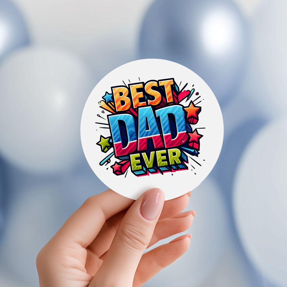 Best Dad Ever Happy Fathers Day Gift Stickers A4 Sheet x1