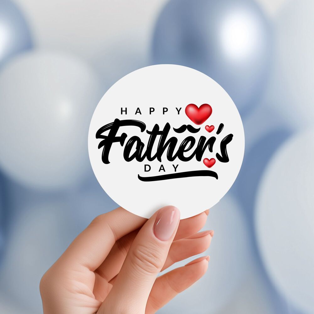 Moustache And Hearts Fathers Day Stickers A4 Sheet x1