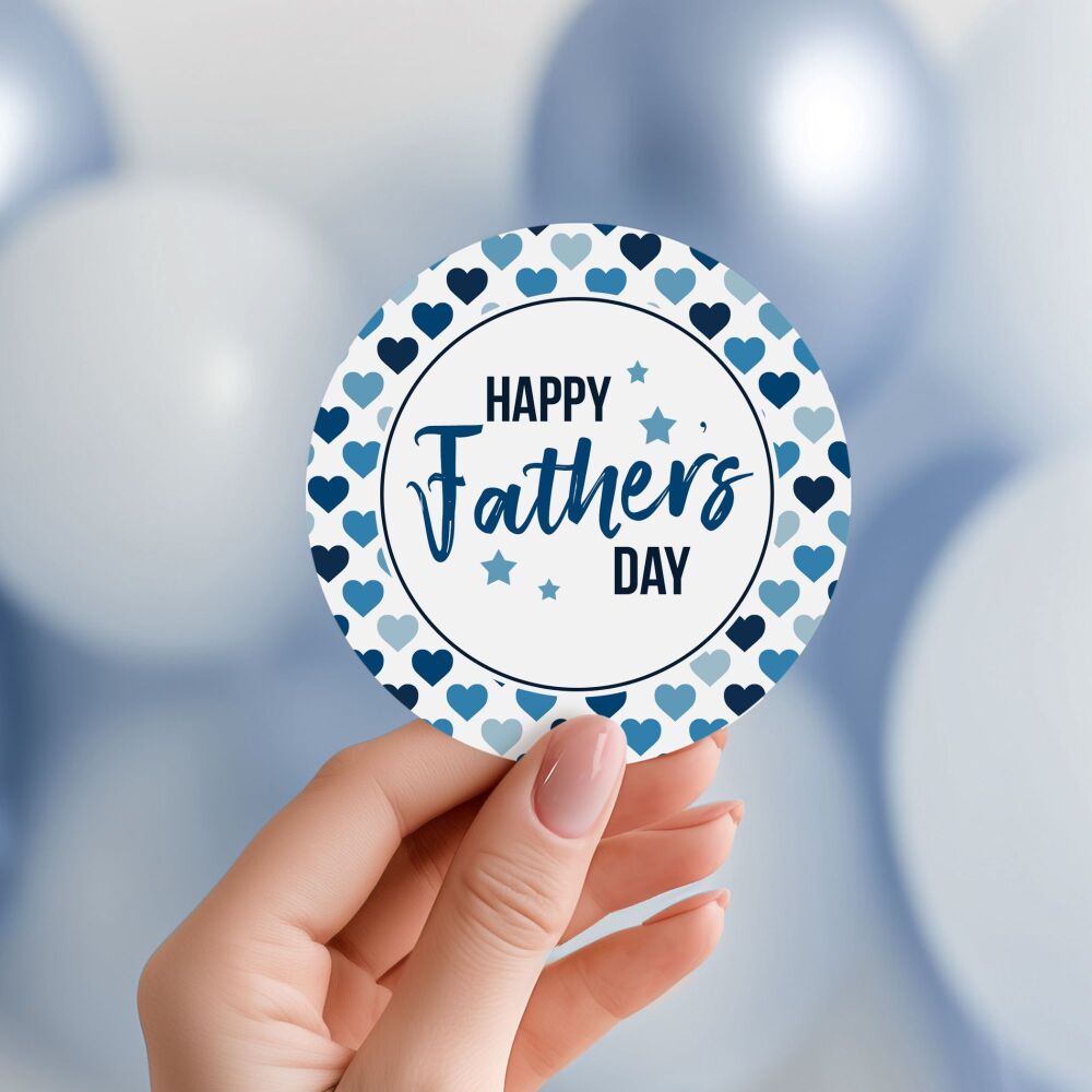 Hearts Happy Father's Day Gift Stickers A4 Sheet x1