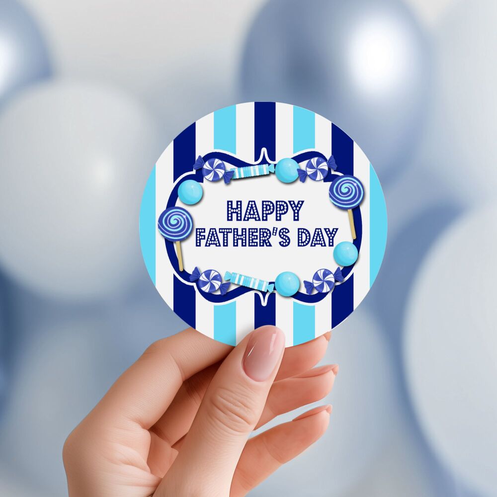 Blue Sweets Happy Father's Day Gift Stickers A4 Sheet x1