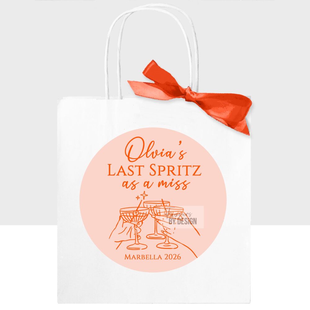 Last Spritz as a Miss Hen Personalised Party Bags x1