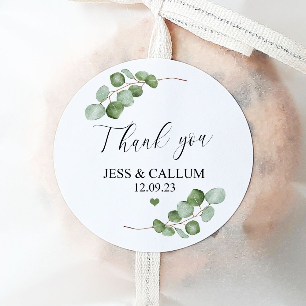 Wedding Favour Stickers Eucalyptus Branches