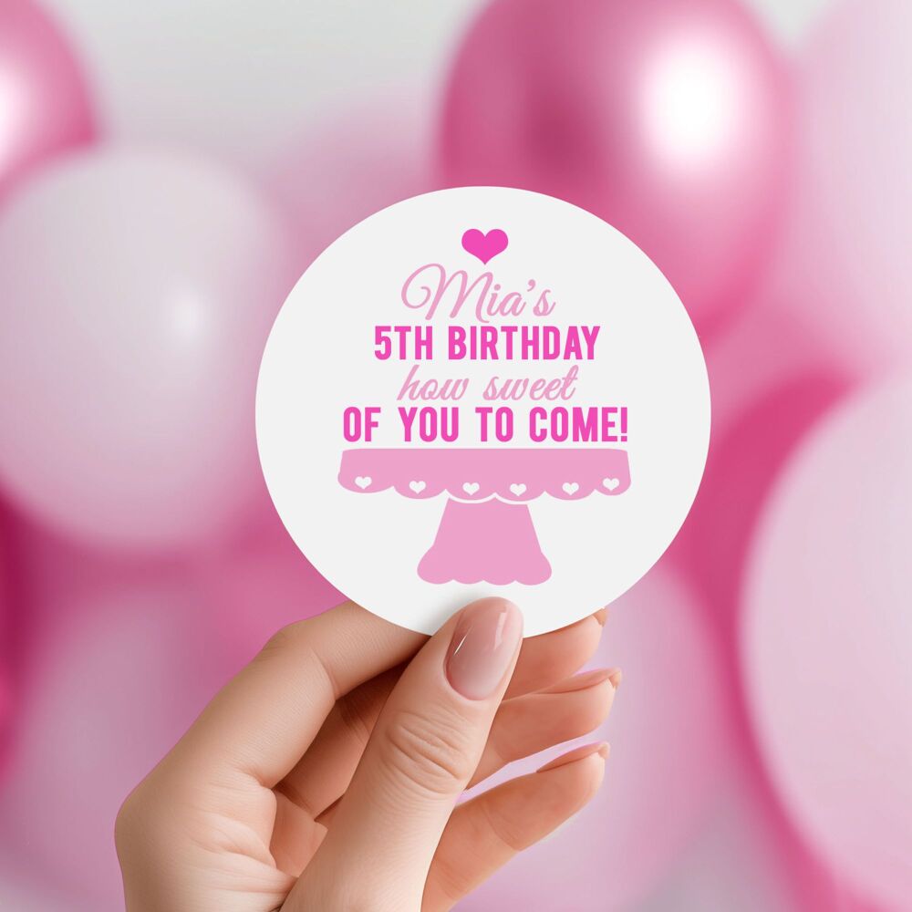 Personalised Stickers Birthday Party Bag Labels How Sweet Of You To Come