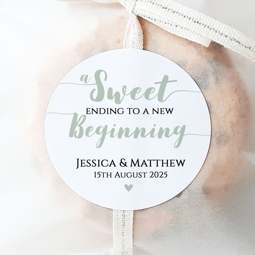 Personalised Wedding Stickers A Sweet Ending New Beginning