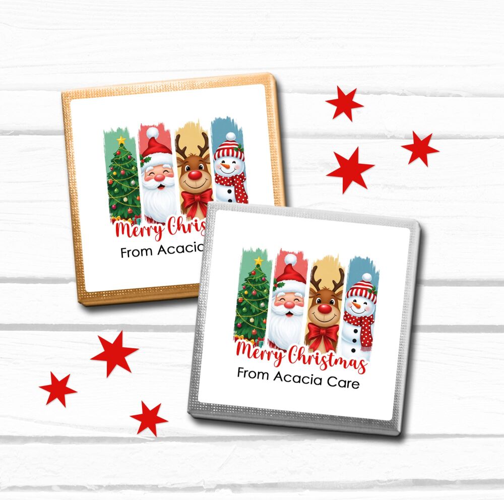 Personalised Christmas Chocolates Brush Strokes x10