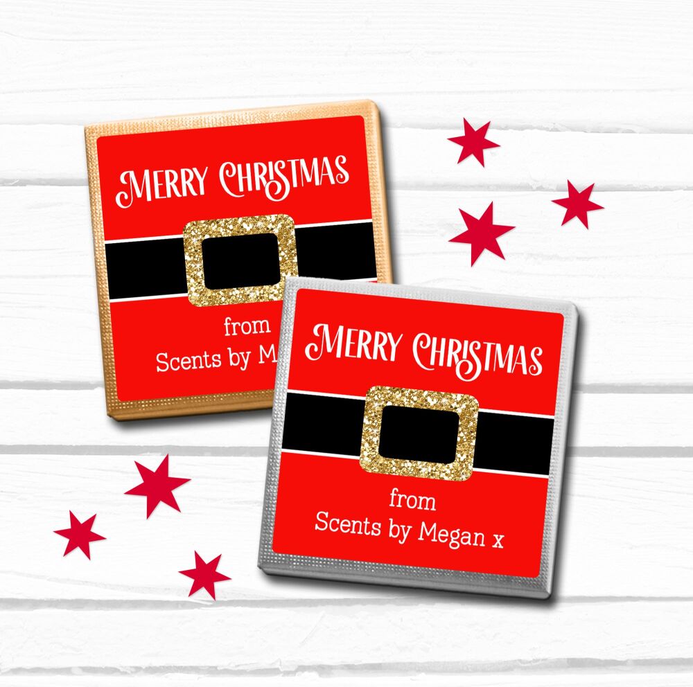 Personalised Christmas Chocolates Santa Belt x10