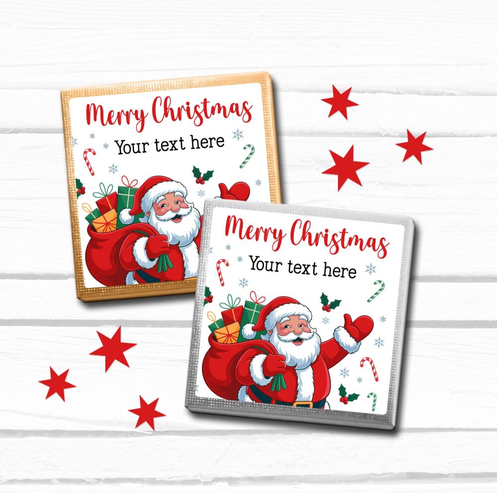 Personalised Christmas Chocolates Santa Sack x10