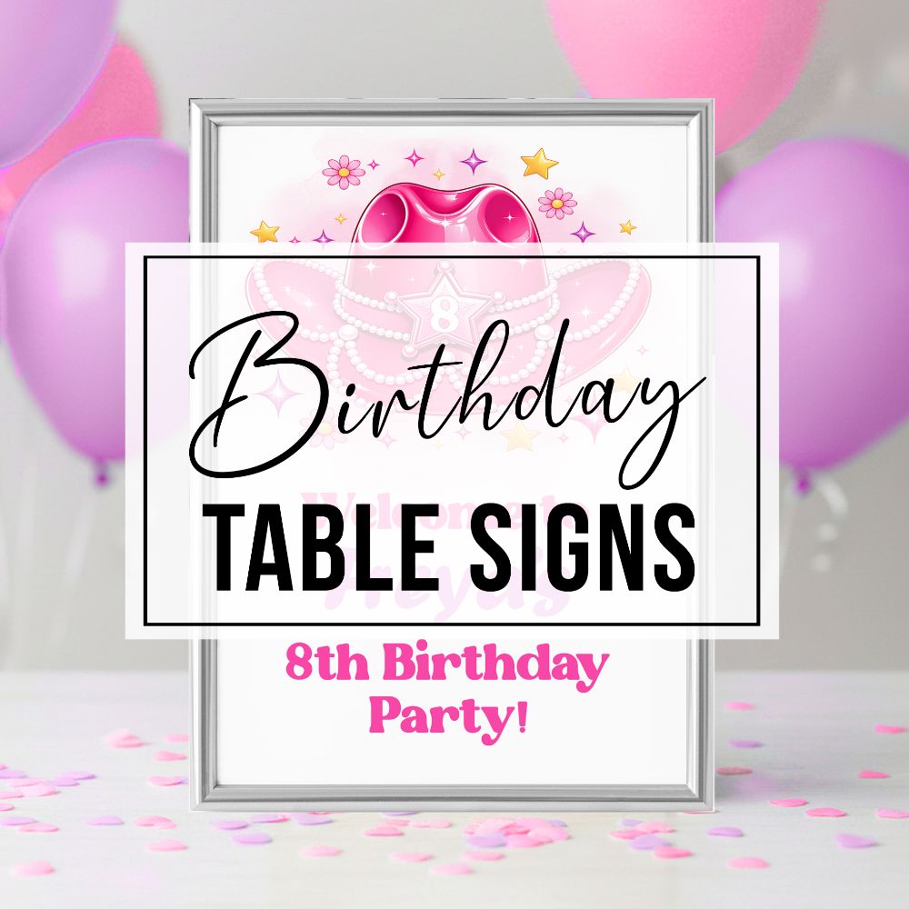 Kid's Party Table Signs