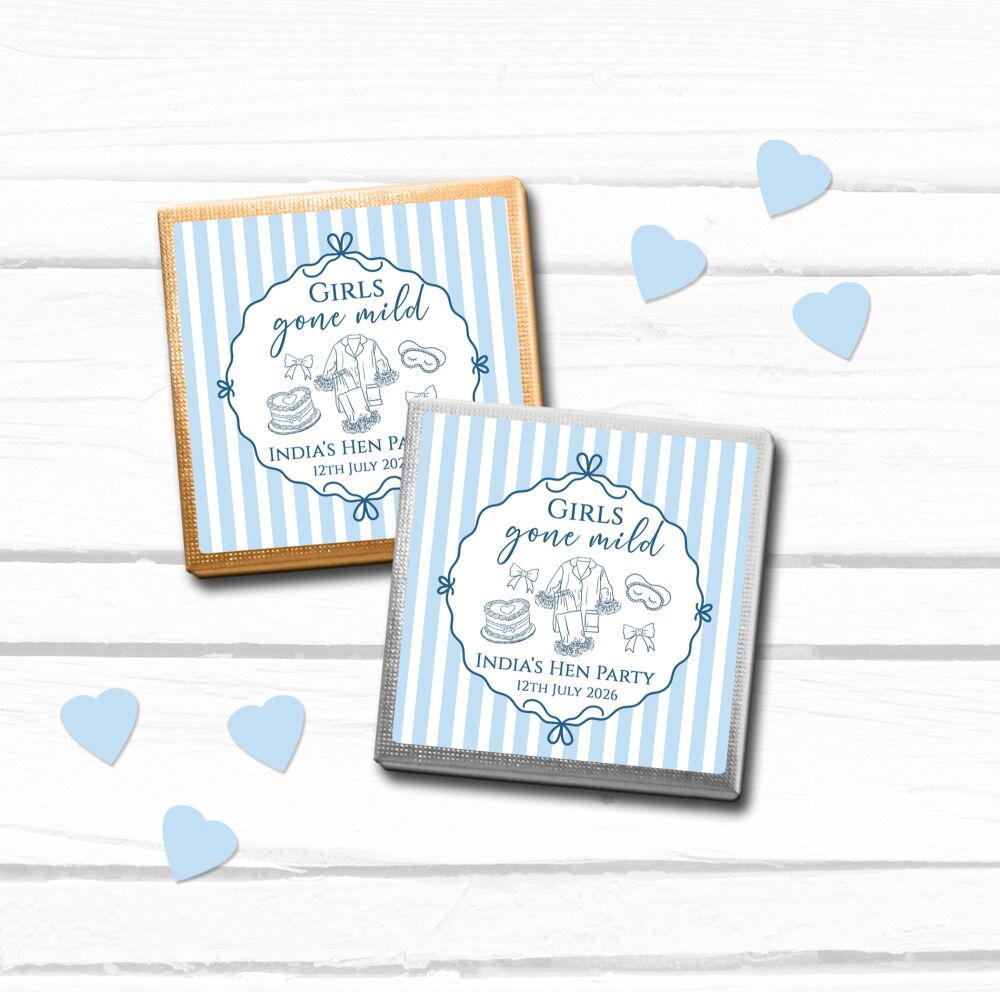 Girls Gone Mild Personalised Hen Party Chocolates x10