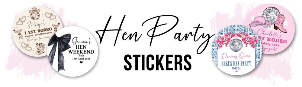 hen party stickers personalised labels
